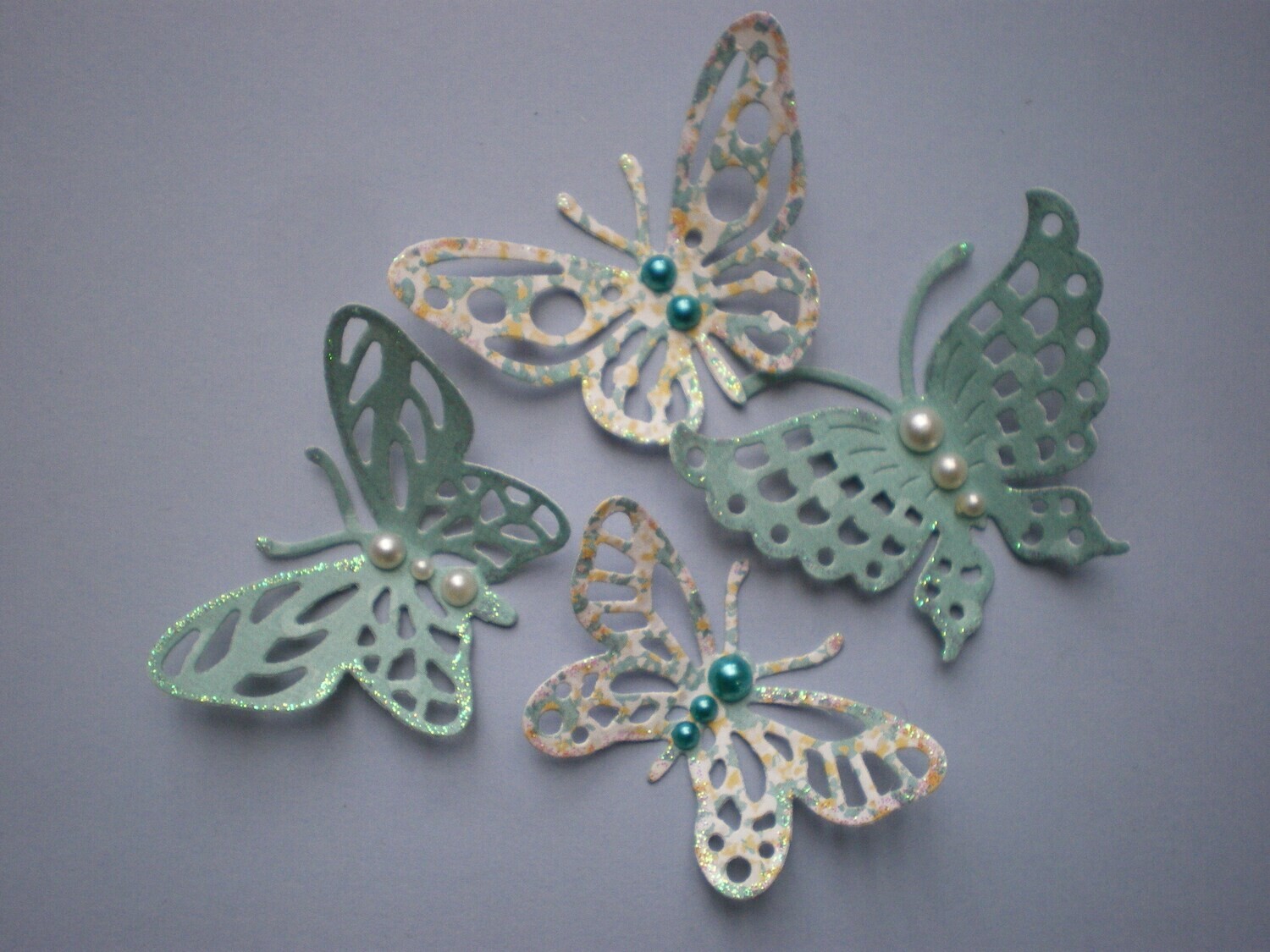 BUTTERFLIES, Click to Select Colour: Teal Mix x4