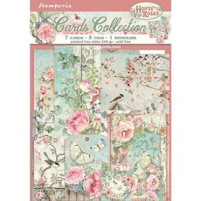 STAMPERIA HOUSE OF ROSES FLOWERS 1 Cards Collection