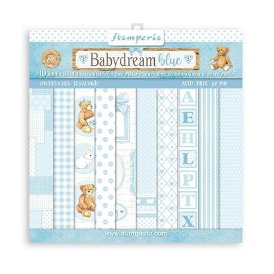 STAMPERIA BABY DREAM BLUE 12x12 BACKGROUNDS Set