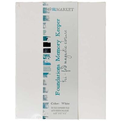49 and MARKET FOUNDATIONS MEMORY KEEPER TRI-FOLD MAGNETIC CLOSURE 6.25"x8.5"x1.5" - WHITE