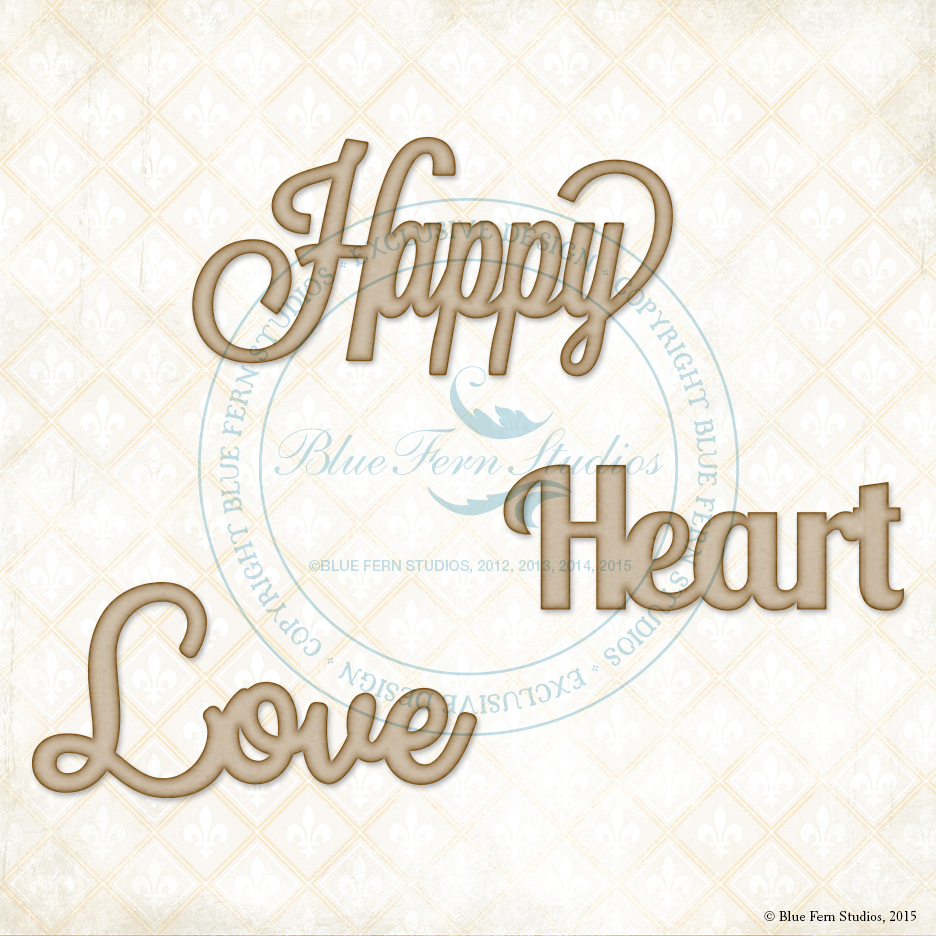 Happy Heart Love Chipboard