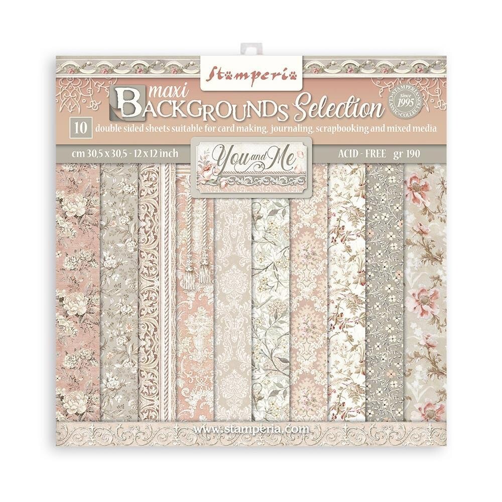 STAMPERIA YOU and ME 12x12 BACKGROUNDS Set