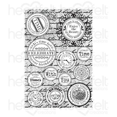 Heartfelt Creations Cling Stamps 
View All (5), Choose an Option: Time Sentiments