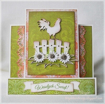 Rooster on a Fence Chipboard