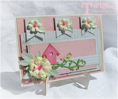 Birdhouse on Branch with Bird Chipboard