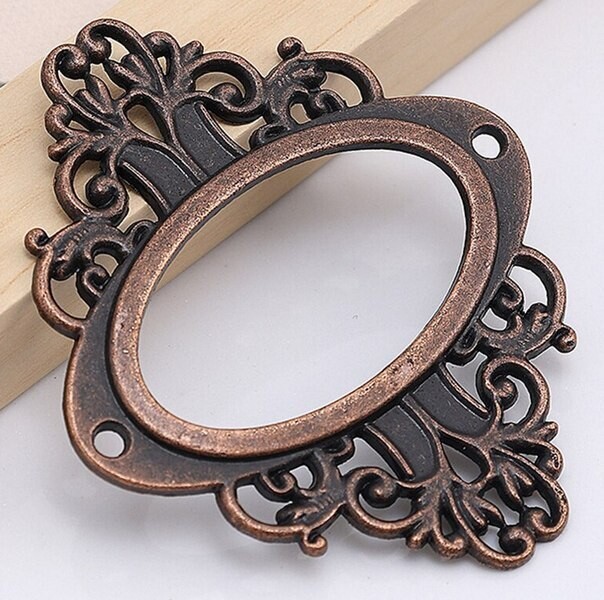 Metal Ornate Plates Red Bronze