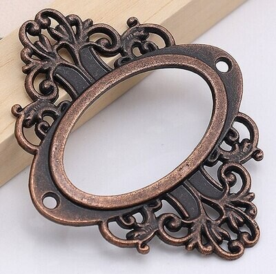 Metal Ornate Plates Red Bronze