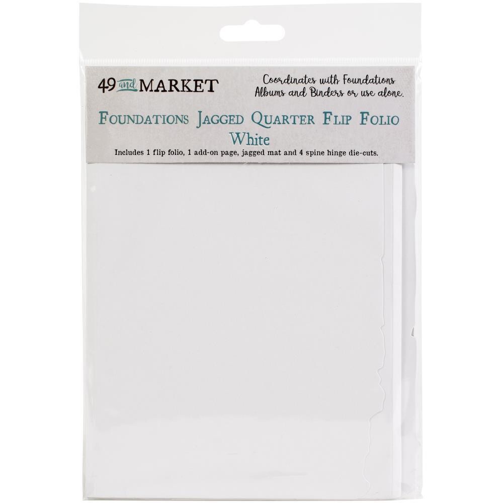 49 and MARKET FOUNDATIONS JAGGED QUARTER FLIP FOLIO - White