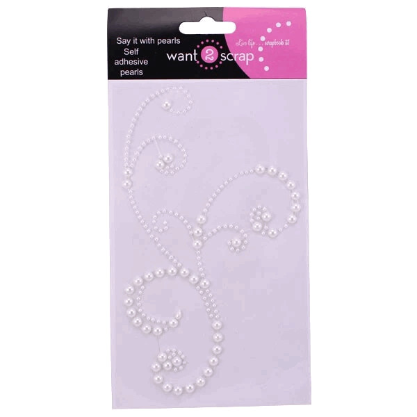 Want to Scrap Frilly Flourish Swirl - White Pearl