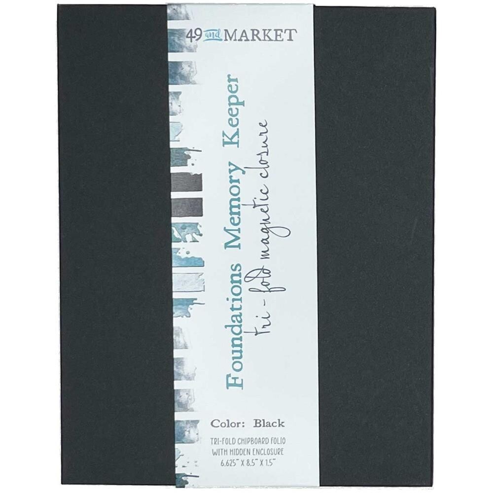 49 and MARKET FOUNDATIONS MEMORY KEEPER TRI-FOLD MAGNETIC CLOSURE 6.25&quot;x8.5&quot;x1.5&quot; - Black