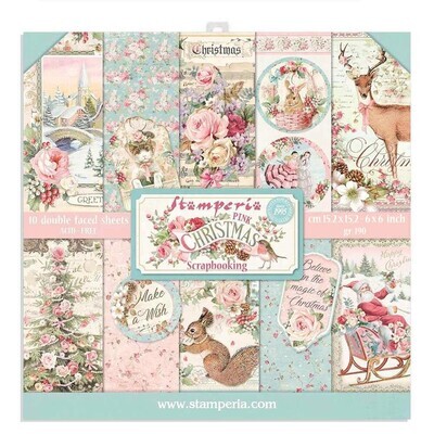 STAMPERIA PINK CHRISTMAS 6x6 Paper Set