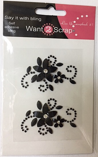 Want to Scrap Simply Sweet Flower Bling - Silver Rhinestone Centres