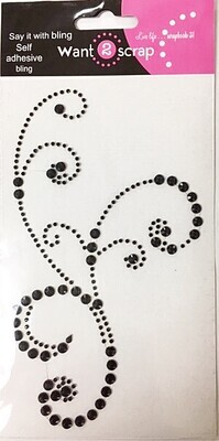 Want to Scrap Frilly Flourish Swirl - Black Pearl