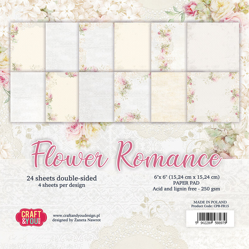 CRAFT &amp; YOU FLOWER ROMANCE 6x6 Paper Set