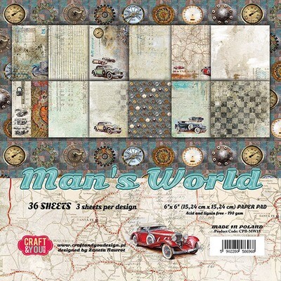 CRAFT &amp; YOU DESIGN MAN&#39;S WORLD 6x6 Paper Set