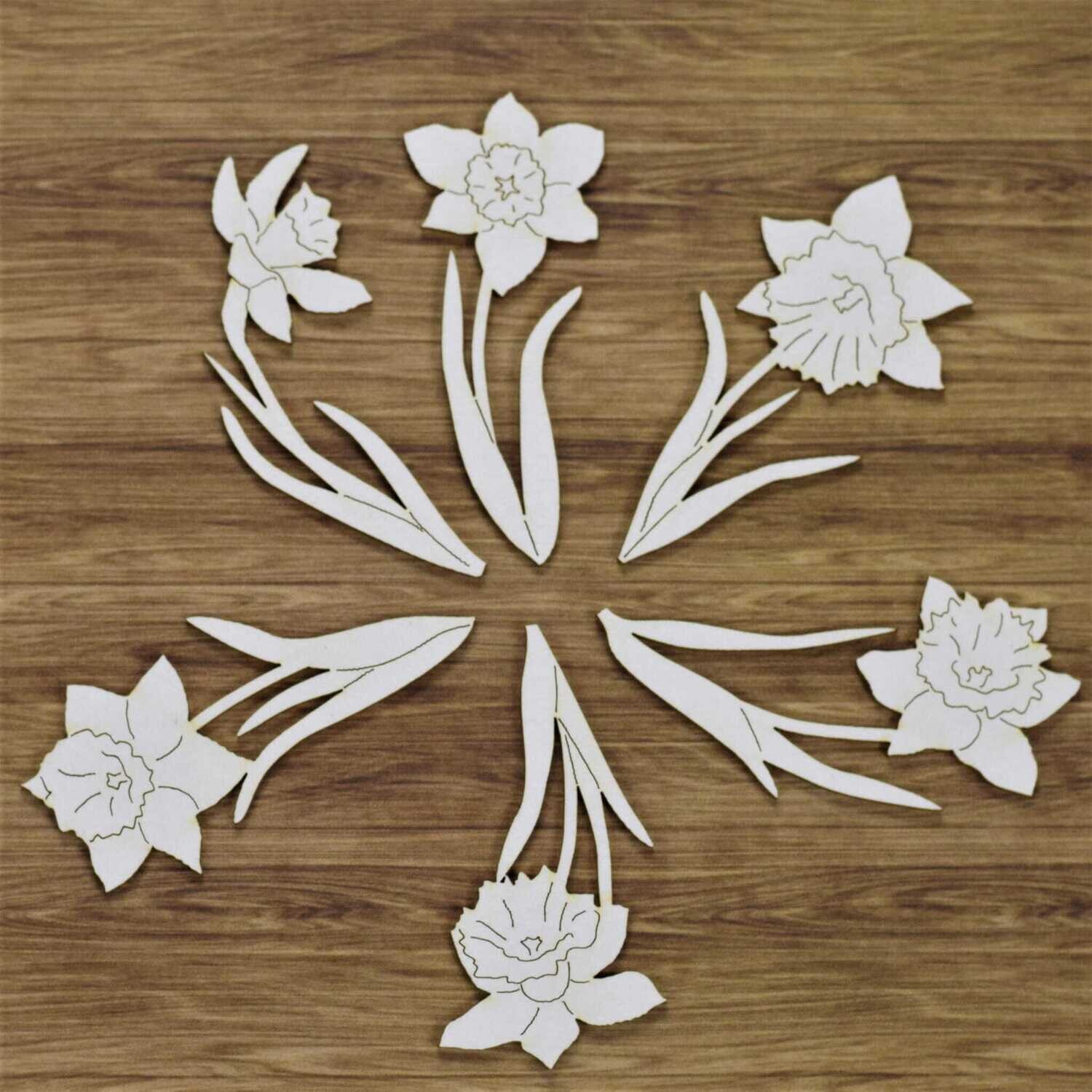 Daffodils chipboard
