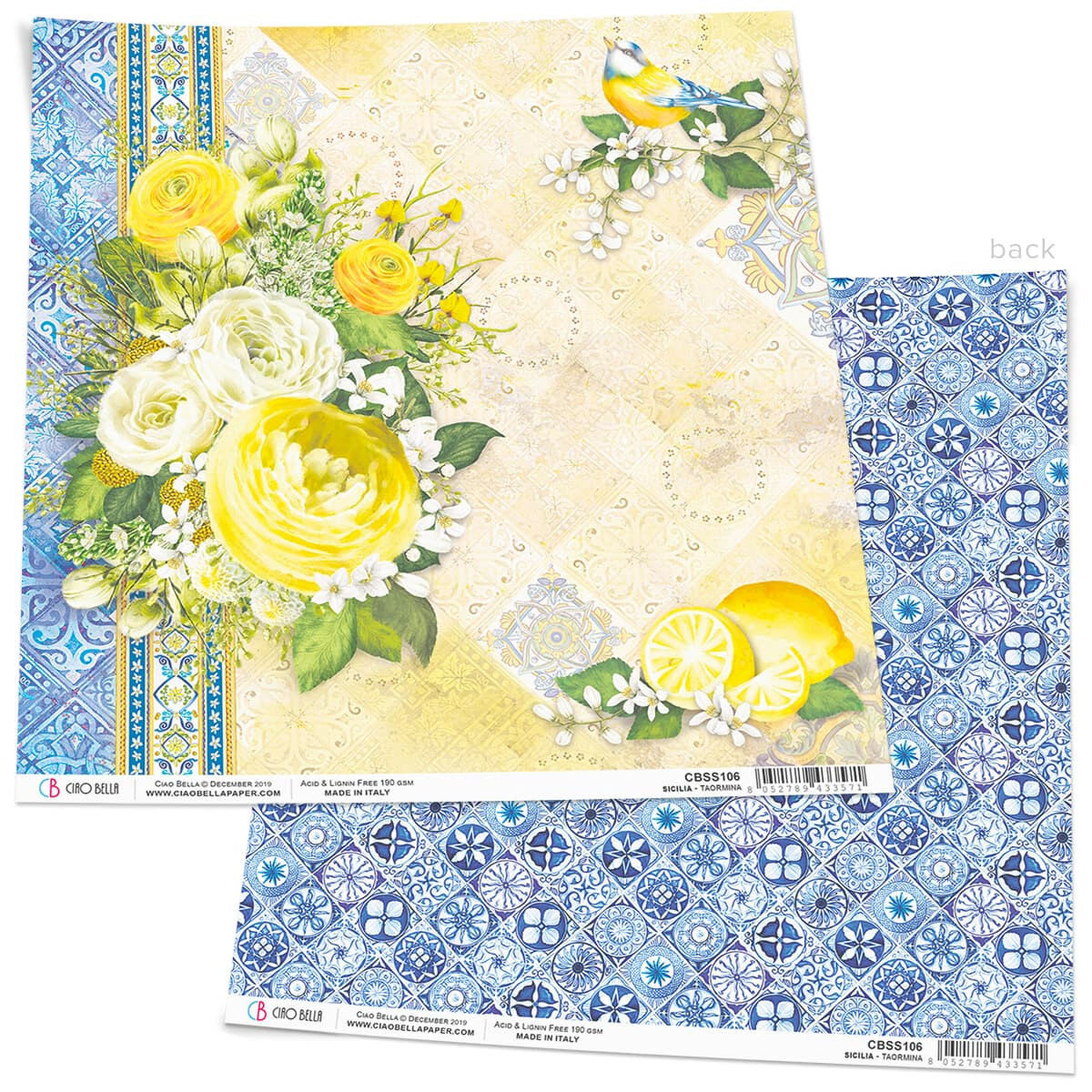 Ciao Bella SICILIA 12x12 Taormina Single Sheet