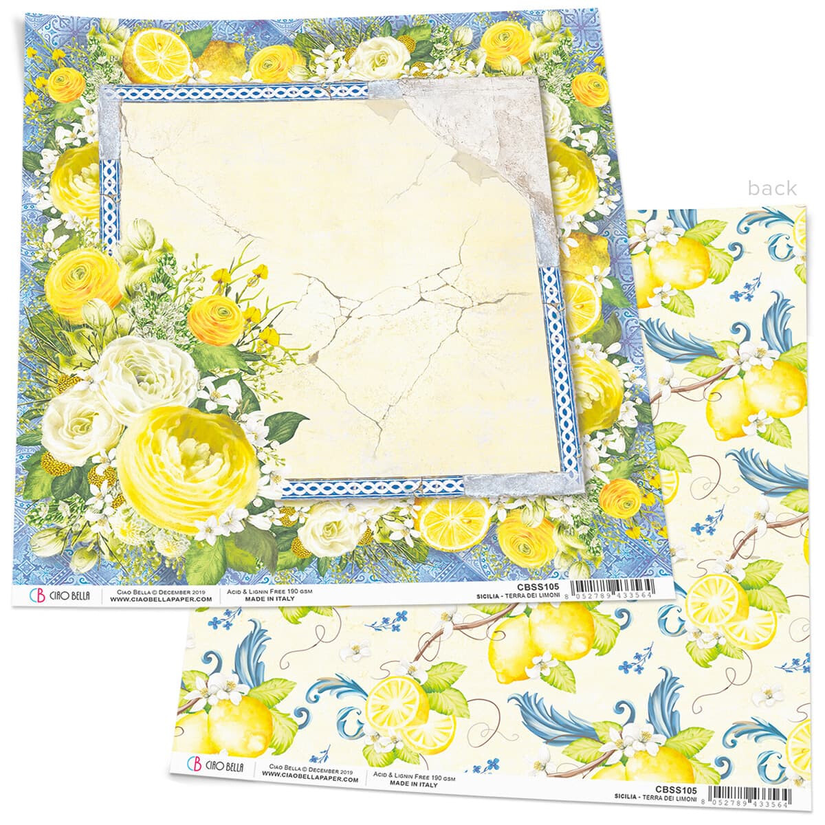 Ciao Bella SICILIA 12x12 Terra Dei Limoni Single Sheet