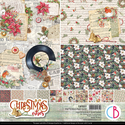 Ciao Bella CHRISTMAS VIBES PATTERNS 12x12 Paper Pad