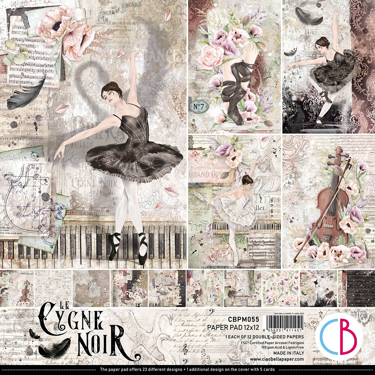 Ciao Bella LE CYGNE NOIR 12x12 Paper Pad