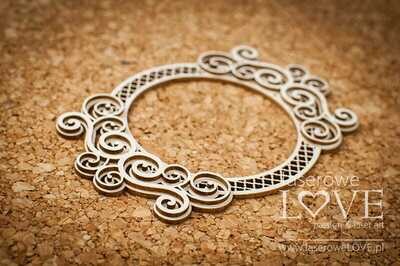 2D Round Frame with Ornaments Chipboard
