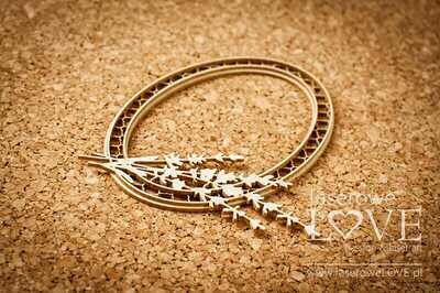2D Oval Frame with Lavender Chipboard