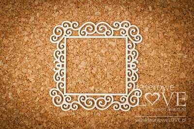 Square Frame with Ornament Chipboard
