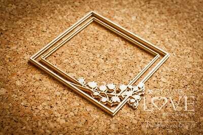 2D Square Frame with Lily of the Valley Chipboard