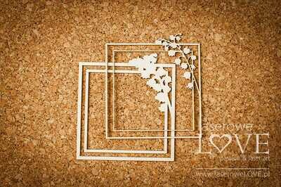 2D Square Frame with Lily of the Valley Chipboard