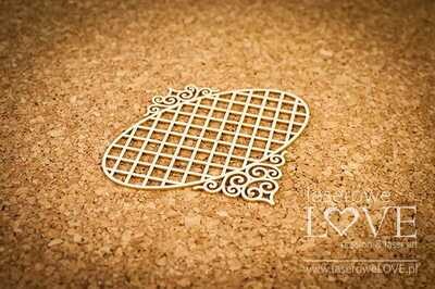 Oval Mesh Frame with Ornaments Chipboard