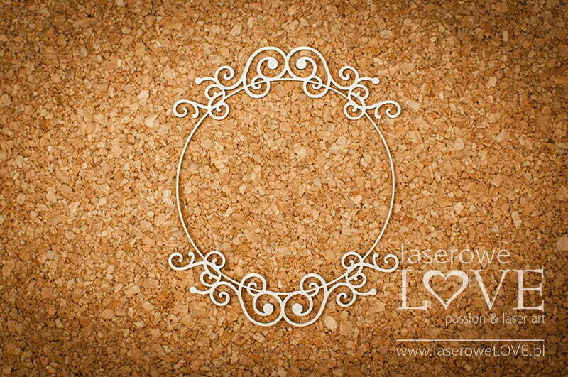 Round Frame with Ornament Chipboard