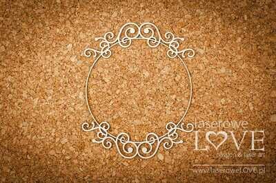 Round Frame with Ornament Chipboard