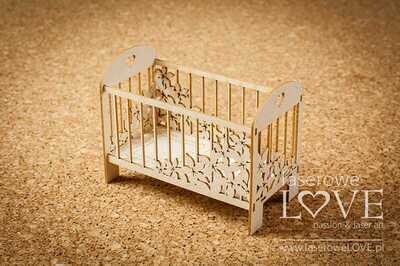 3D Lg Crib with Flower Chipboard