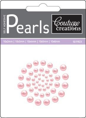 Pink Blush - Self Adhesive Pearls x 50