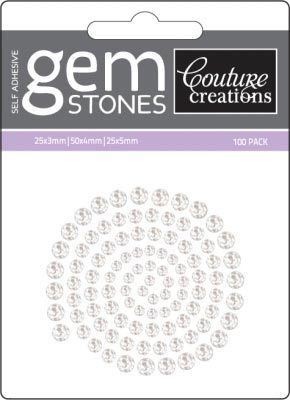 COUTURE CREATIONS Self Adhesive Gemstones - Crystal x 100