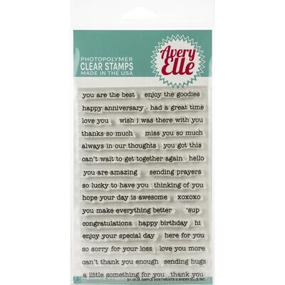 Avery Elle Clear Stamp Set -  Treasured Sentiments
