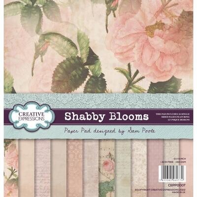 CREATIVE EXPRESSIONS - SHABBY BLOOMS 8x8 Paper Pad