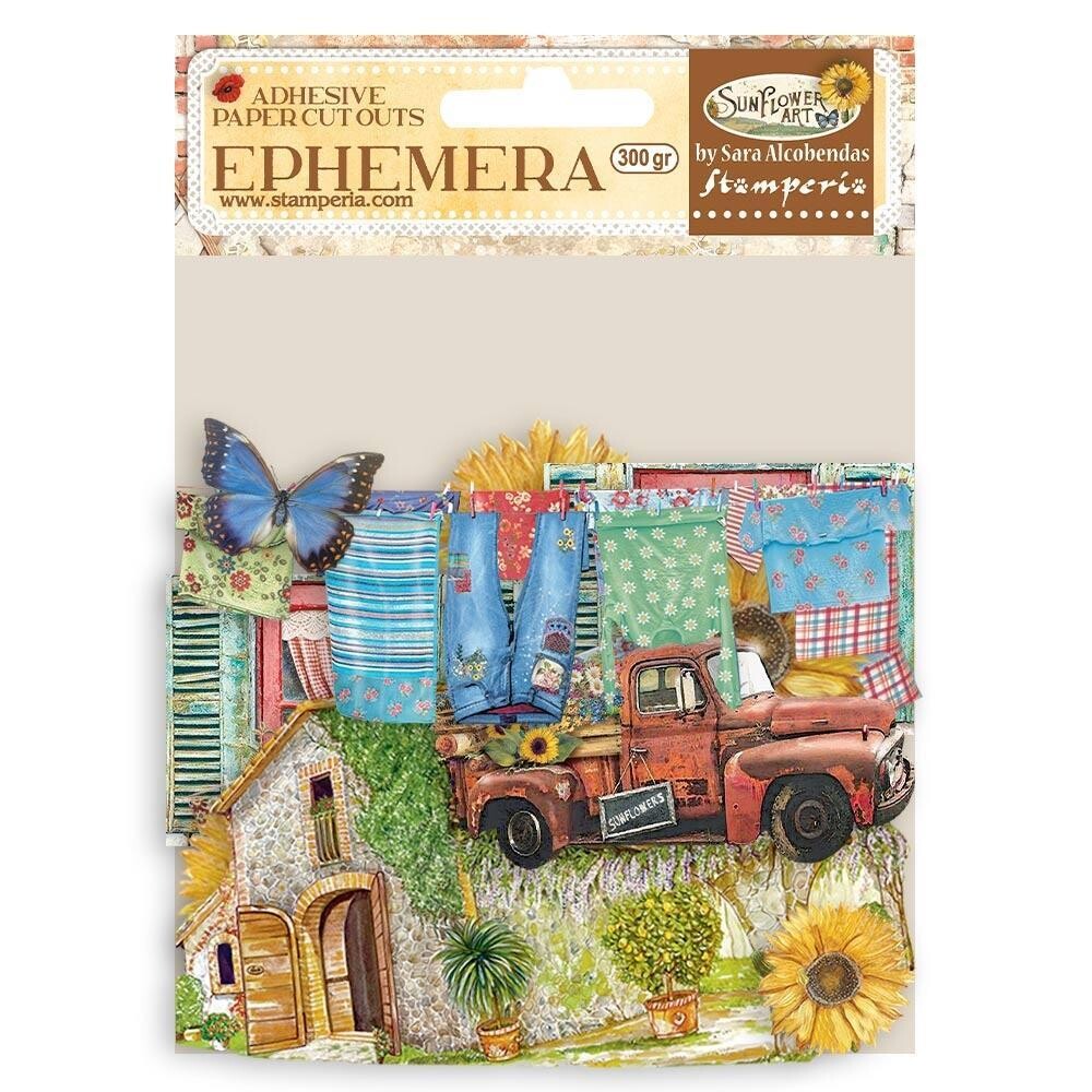 STAMPERIA SUNFLOWER ART Adhesive Paper Cut-Outs