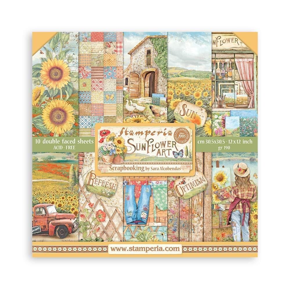 STAMPERIA SUNFLOWER ART 12x12 Paper Set