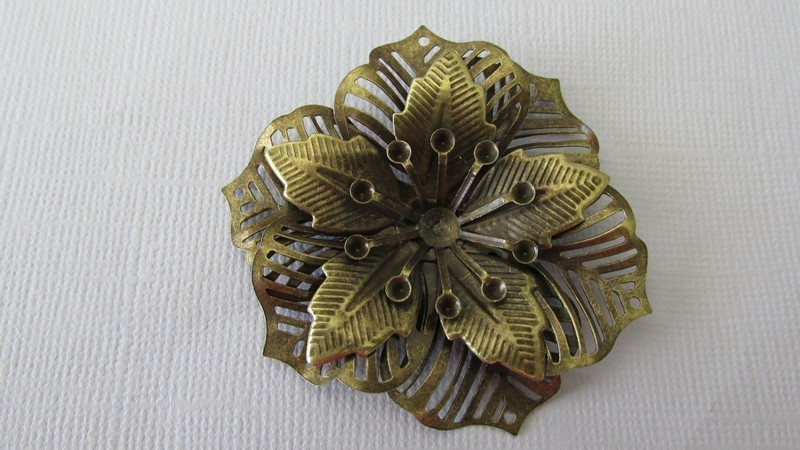 Antique Bronze Filigree Flower