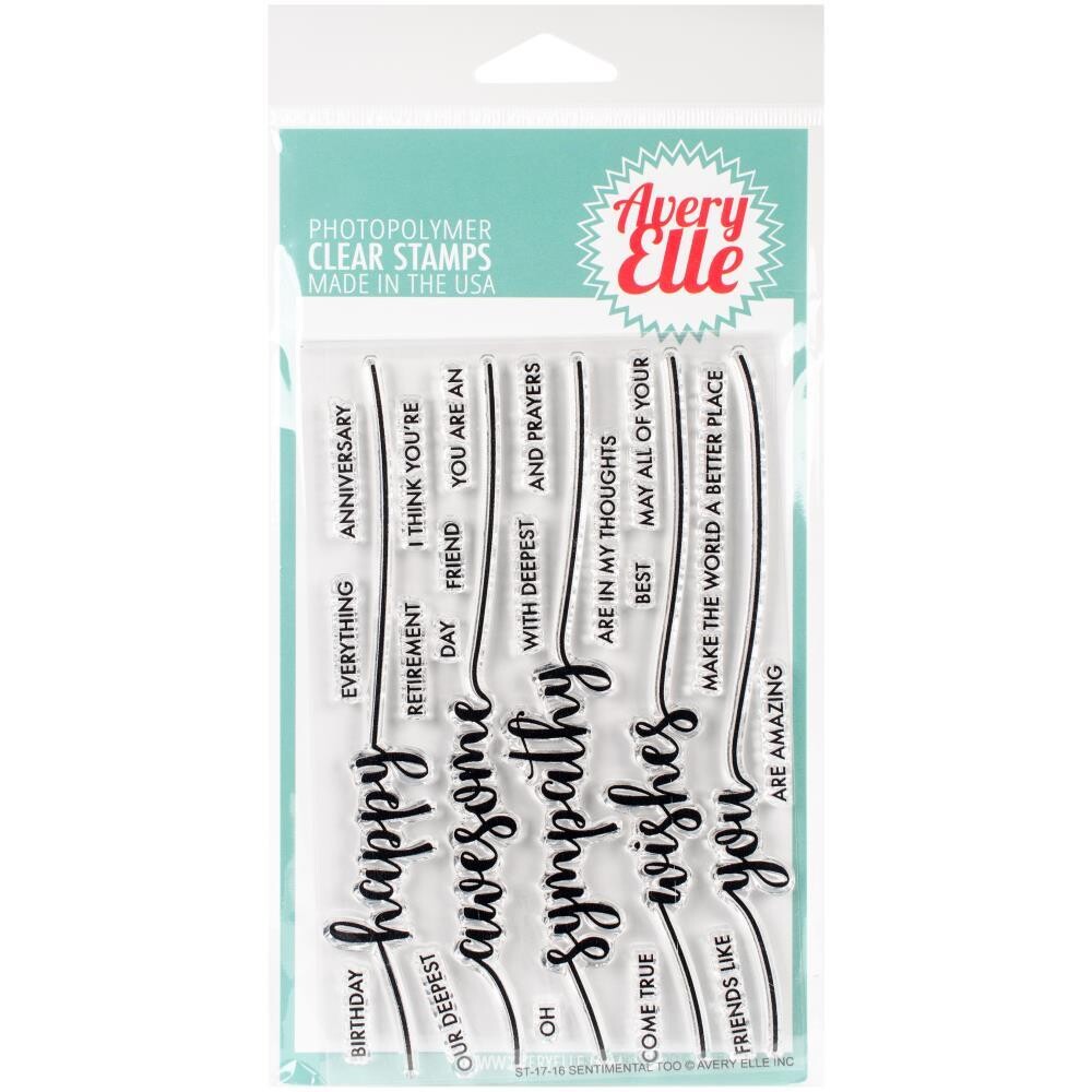 AVERY ELLE Clear Stamp Set - SENTIMENTAL