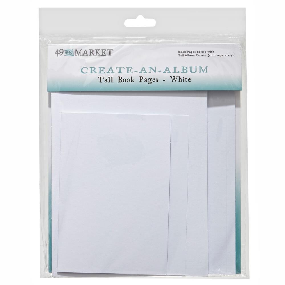 49 &amp; MARKET CREATE AN ALBUM TALL BOOK PAGES - WHITE