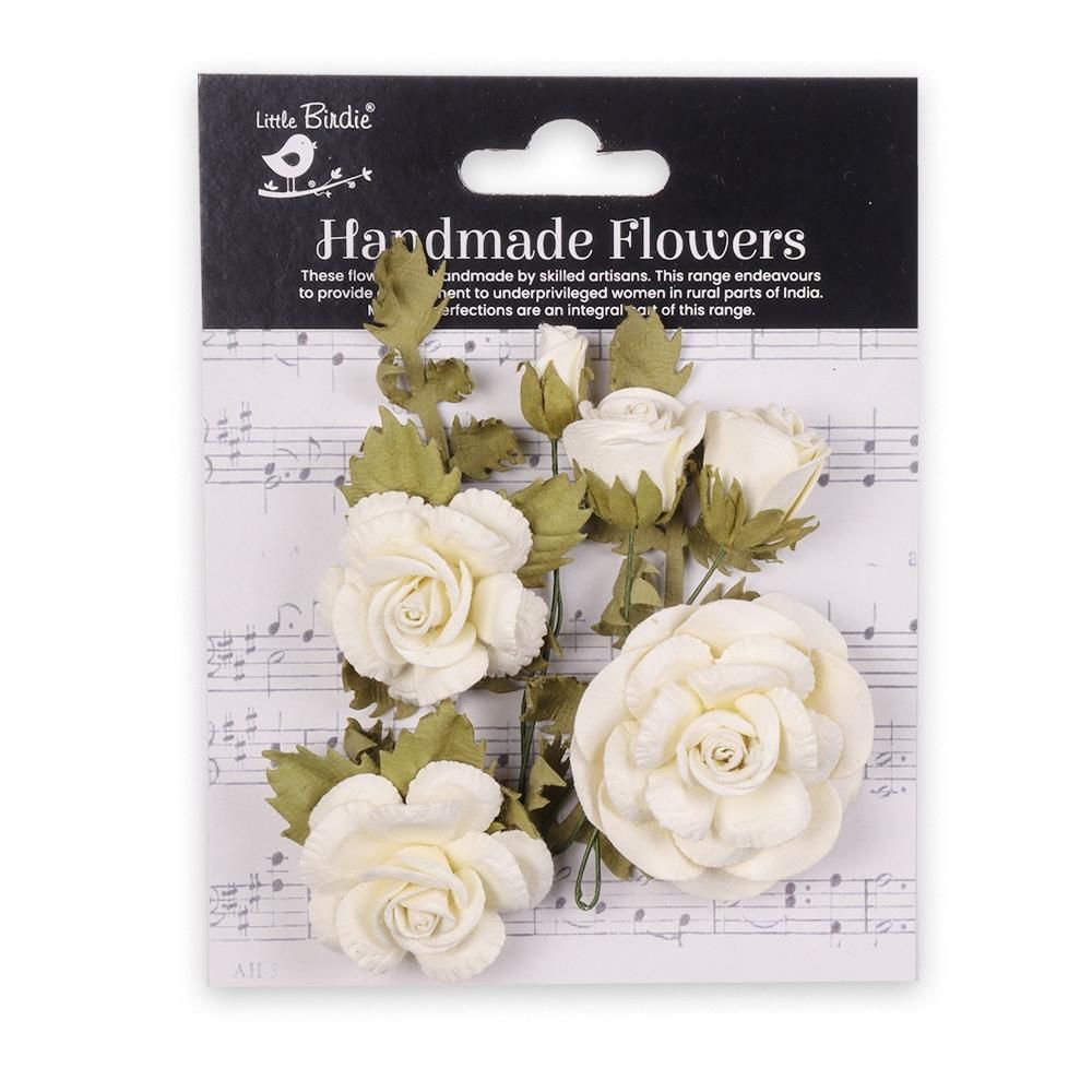 LITTLE BIRDIE 
VIDA IVORY PEARL PAPER FLOWERS