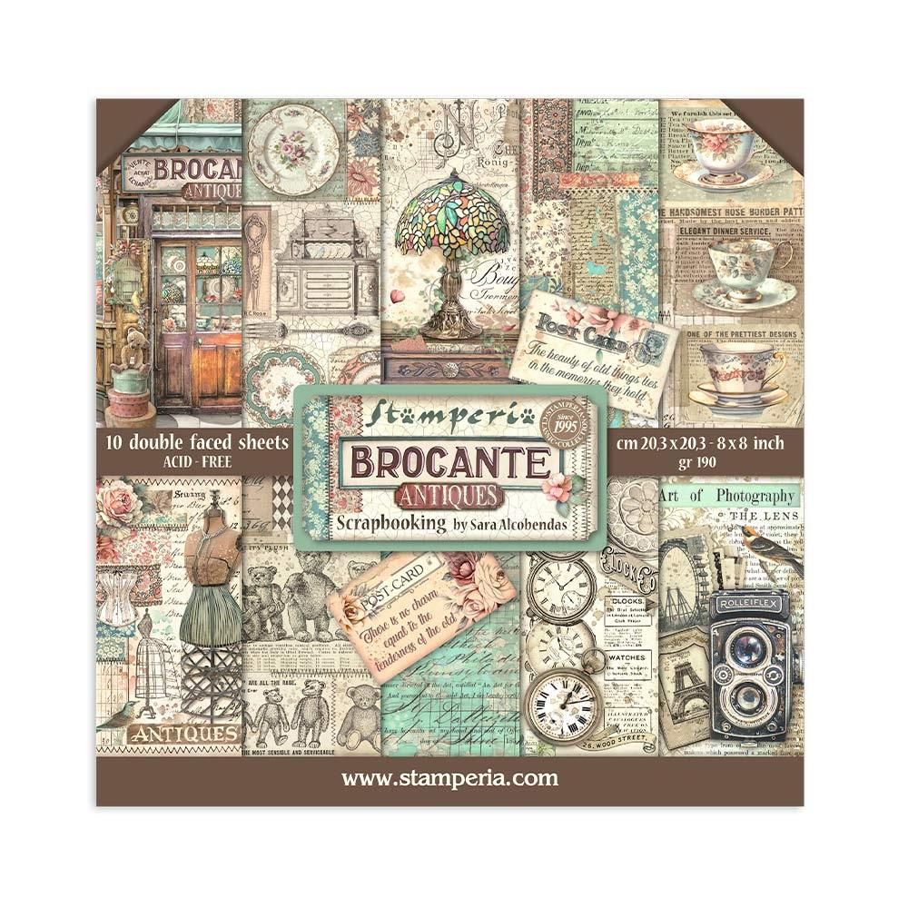 STAMPERIA BROCANTE ANTIQUES  8x8 Paper Set