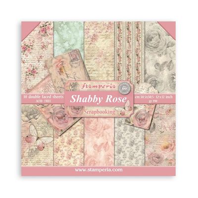 STAMPERIA SHABBY ROSE 12x12 Paper Set