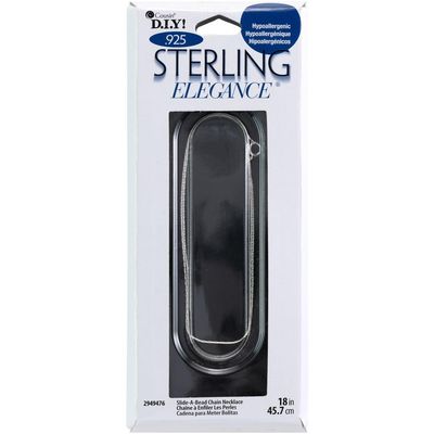 COUSIN DIY .925 Sterling Silver Slide-A-Bead Chain 18&quot;