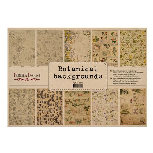 Botanical Backgrounds One Sided Craft Paper          16.5 x 11.5