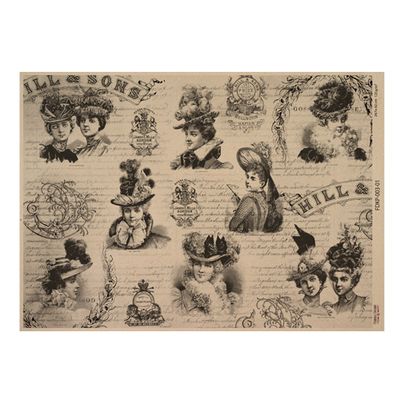Vintage Women's World One Sided Craft Paper          16.5 x 11.5