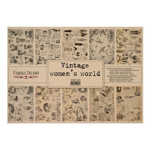 Vintage Women&#39;s World One Sided Craft Paper          16.5 x 11.5