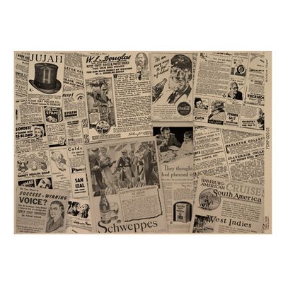 Newspaper Advertisements One Sided Craft Paper          16.5 x 11.5